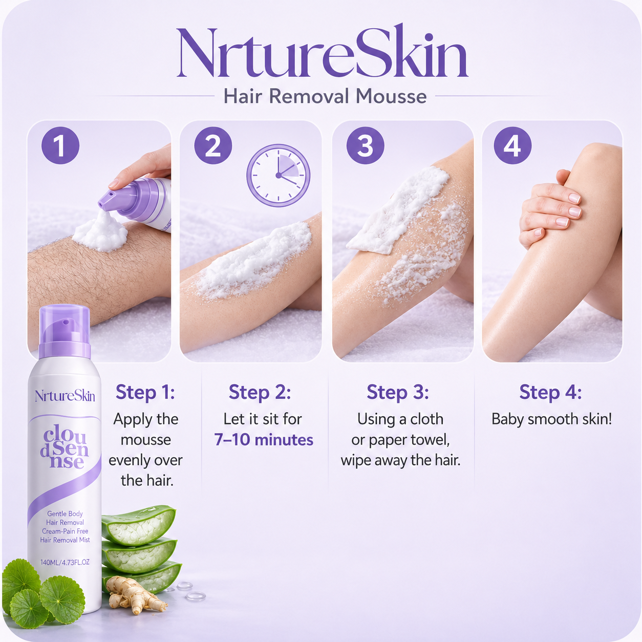 Pain Free Hair Removal Moose for Sensitive Skin