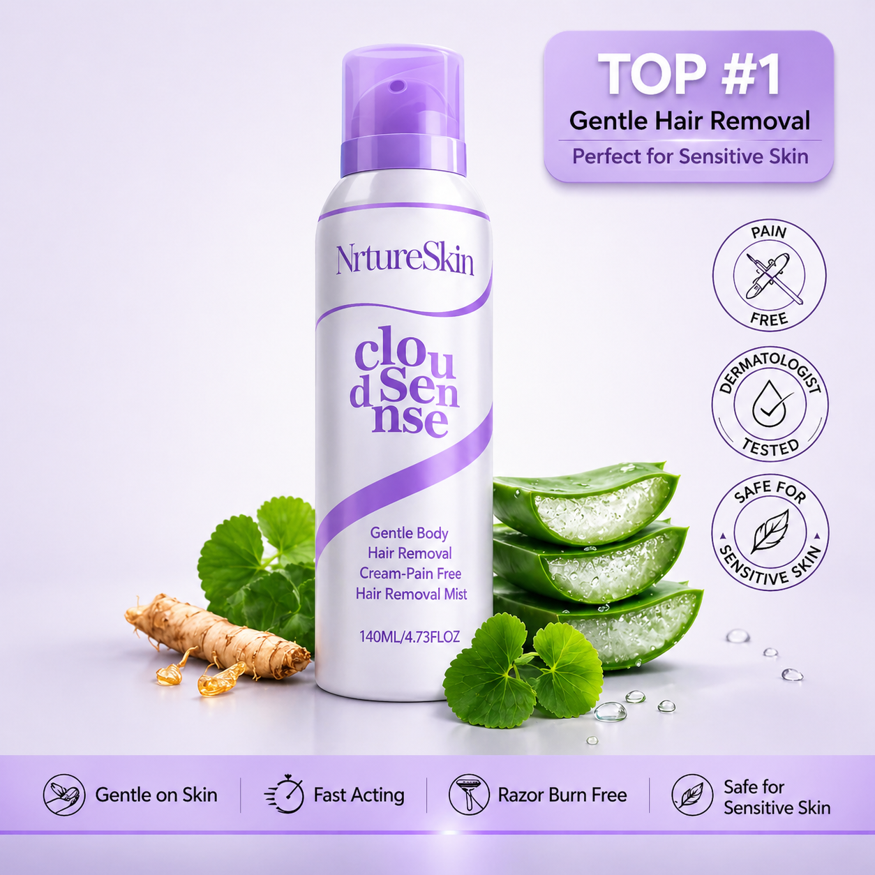 Pain Free Hair Removal Moose for Sensitive Skin