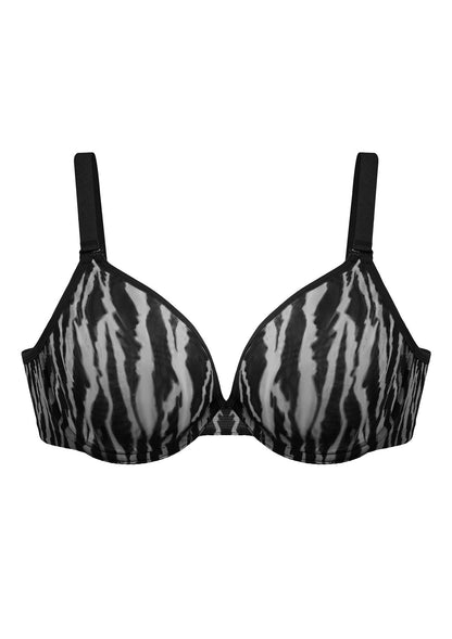 Zebra Breathable Unlined Minimizing Plus Size Bra