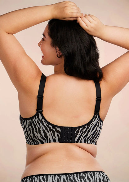 Zebra Breathable Unlined Minimizing Plus Size Bra